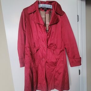 DKNY Women's Red Trench Coat